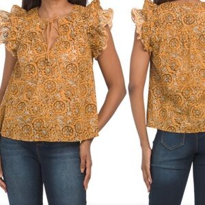House of Harlow 1960 Flutter Sleeve Boho Top